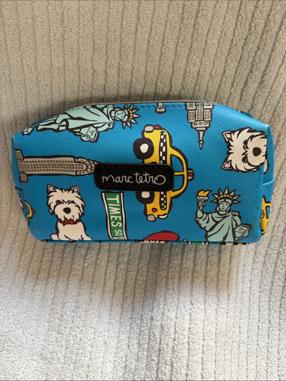 Marc Tetro make up Blue New York Print Pouch